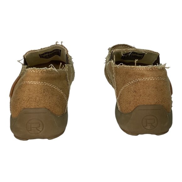 Roper Driving Moc Tan Fabric With‎ Fabric Wrapped Sole Men's Size 8.5 - Picture 4 of 6